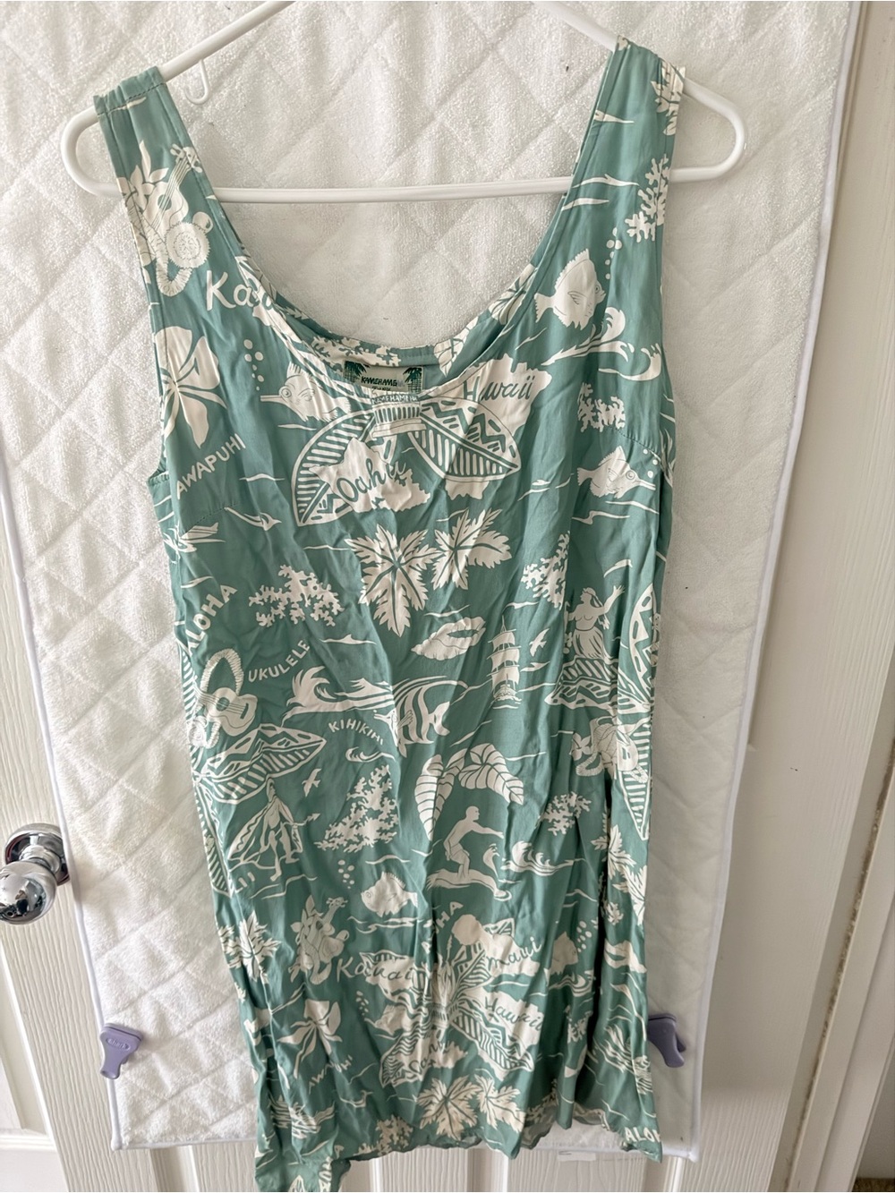 Kamehameha Hawaii Rayon Aloha Dress XL Hawaiian Scenic Print